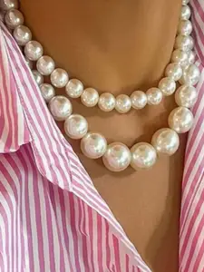 SZN Pearls Beaded Minimal Layered Choker Necklace