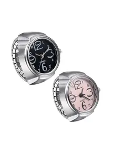 DIVASTRI Set Of 2 Sliver-Plated Finger Rings