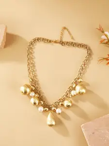 CORSICA Gold-Plated Artificial Beaded Minimal Necklace