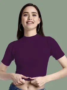 Dream Beauty Fashion Top-64-Bullet Women Ribbed Crop Regular Top