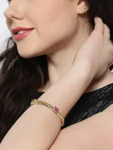 YouBella Set Of 2 Gold Plated Stone-Studded Bangles