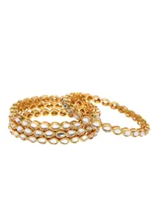 YouBella Set Of 4 Gold Plated Stone-Studded Bangles