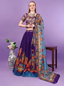 SAPTRANGI Printed Ready to Wear Lehenga With Blouse & Dupatta