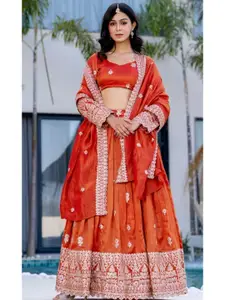 HOUSE OF JAMOTI Embroidered Ready to Wear Lehenga & Blouse With Dupatta