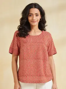 Fabindia Women Ethnic Motifs Printed Cotton Top