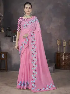 Anouk Women Ethnic Motifs Embroidered Poly Georgette Saree