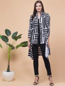 Funday Fashion Abstract Printed Open Front Shrug