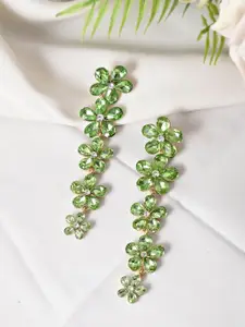 Silvermerc Designs Gold- Plated Floral Shaped Drop Earrings