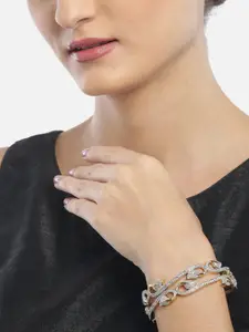 YouBella Set Of 2 Gold Plated Stone-Studded Bangles