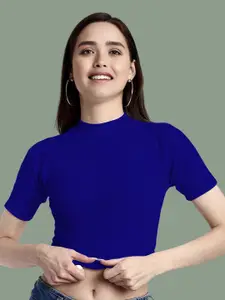 Dream Beauty Fashion Women Solid Crop Short Sleeves Top