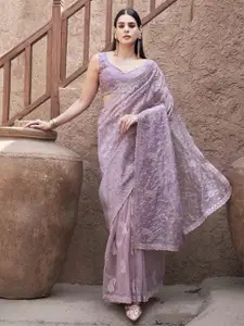 Tikhi Imli Zardozi Ethnic Motifs Emboridered Beads And Stones Saree