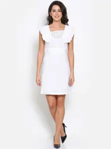 MARC LOUIS Women Flutter Sleeve A-Line Dress