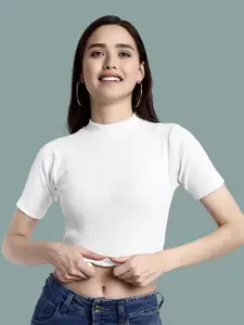 Dream Beauty Fashion Women Ribbed High Neck fitted Top