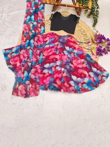 BAESD Girls Mukaish Tie and Dye Ready to Wear Lehenga & Blouse With Dupatta