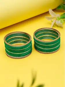 YouBella Set Of 36 Gold Plated Velvet Bangles