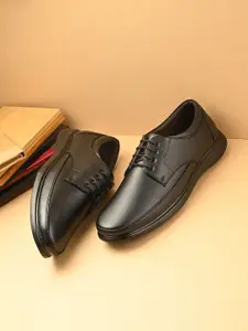 Provogue Men Black Leather Formal Derbys Shoes