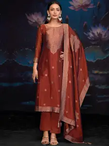 Stylee LIFESTYLE Ethnic Motifs Woven Design Pure Silk Jacquard Unstitched Dress Material