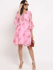 MARC LOUIS Women Floral Printed Fit & Flare Dress