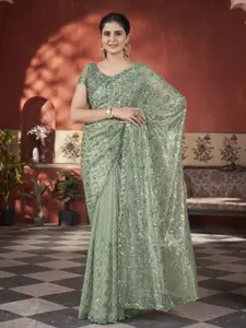 Anouk Ethnic Motifs Embroidered Heavy Work Saree