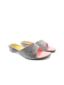 FABBMATE Women Western - Embellished Open Toe Block Sandals