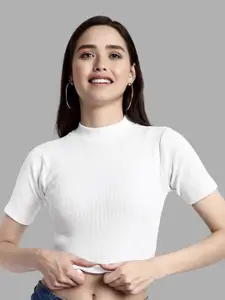 Dream Beauty Fashion Women Ribbed High Neck fitted Top