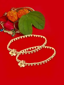 Anouk Gold-Plated Artificial Stones Studded Anklet