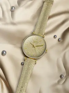 Bruno Milano Women Stainless Steel Embellished Dial & Embellished Straps Analogue Watch