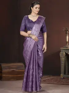 Anouk Ethnic Motifs Embroidered Silk Blend Heavy Work Saree