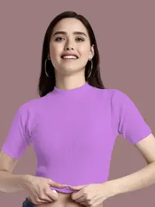 Dream Beauty Fashion Bullet Women Crew Neck Crop Fitted Top