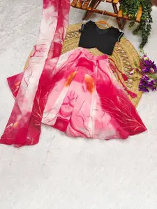 BAESD Girls Tie And Dye Ready to Wear Lehenga & Blouse With Dupatta