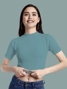 Dream Beauty Fashion Women Solid Crop Short Sleeves Top