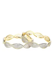 YouBella Set Of 2 Gold Plated Stone-Studded Bangles