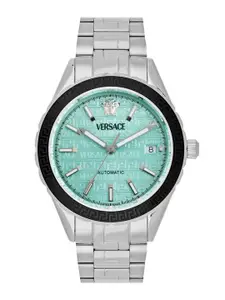 Versace Men Textured Stainless Steel Bracelet Style Straps Analogue Watch VEQCA0324