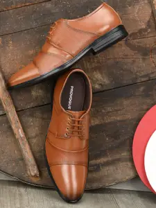 Provogue Men Textured Round Toe Formal Derbys