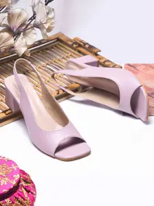 Froh Feet Women Purple Mid Top Block Sandals Heels