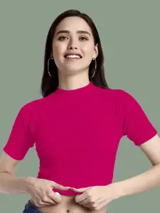 Dream Beauty Fashion Women Solid Crop Short Sleeves Top