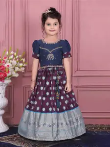 Lagorii Girls Ethnic Motifs Printed Ready to Wear Lehenga Set