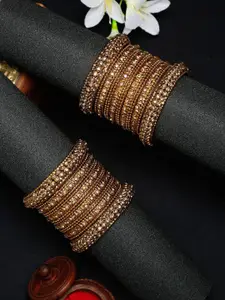 YouBella Set Of 28 Gold Plated Stone-Studded Bangles