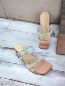 FABBMATE Women Set Of 2 Embellished Block Heels Sandals