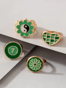 YouBella Set Of 4 Gold-Plated Finger Ring