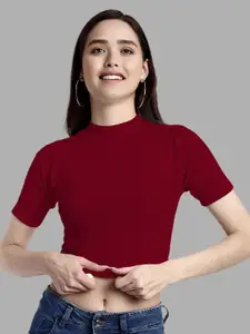 Dream Beauty Fashion Women Round Neck Fitted Crop Top