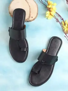 Deynvock Women Round Toe One Toe Flats