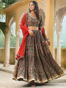 KALINI Printed Ready to Wear Lehenga & Blouse With Dupatta