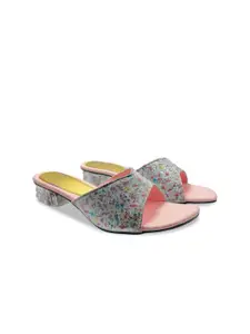 FABBMATE Women Set Of 2 Embellished Block Heels Sandals