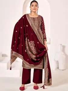 Stylee LIFESTYLE Floral Woven Design Pure Silk Jacquard Unstitched Dress Material