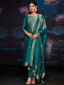 Stylee LIFESTYLE Ethnic Motifs Beads & Stones Pure Silk Jacquard Unstitched Dress Material