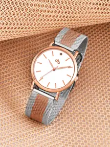 DressBerry Women Embellished Dial & Straps Analogue Watch HOBDK2503-WH