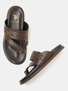 U.S. Polo Assn. Men Leather Comfort Sandals