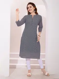 keshubaba Women Embroidered Straight Kurta