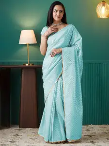 RACHNA Embellished Mukaish Organza Ready to Wear Saree